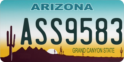 AZ license plate ASS9583