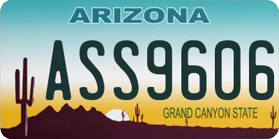 AZ license plate ASS9606