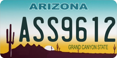 AZ license plate ASS9612