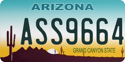 AZ license plate ASS9664