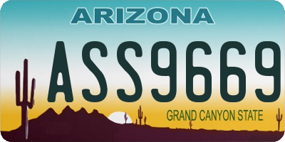 AZ license plate ASS9669