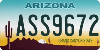 AZ license plate ASS9672