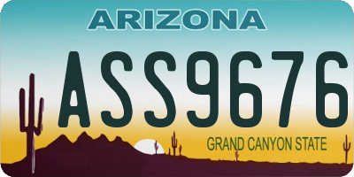 AZ license plate ASS9676