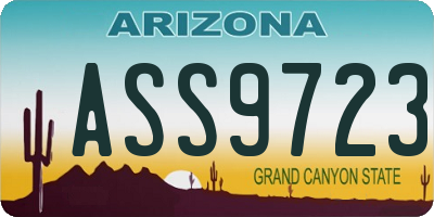 AZ license plate ASS9723