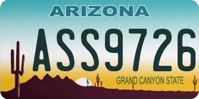 AZ license plate ASS9726