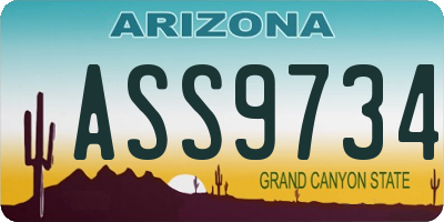 AZ license plate ASS9734