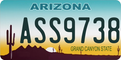 AZ license plate ASS9738