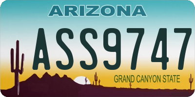 AZ license plate ASS9747