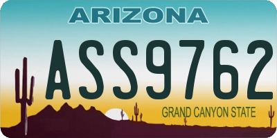 AZ license plate ASS9762
