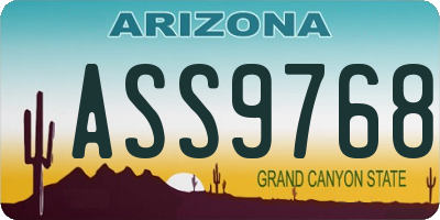 AZ license plate ASS9768