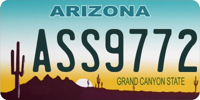 AZ license plate ASS9772