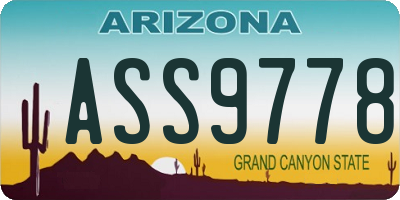 AZ license plate ASS9778
