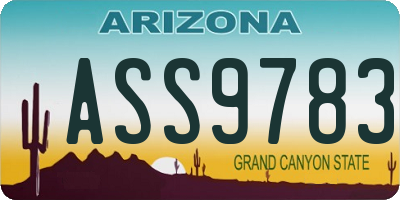 AZ license plate ASS9783