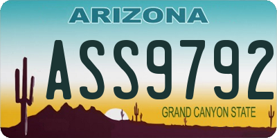 AZ license plate ASS9792