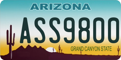 AZ license plate ASS9800