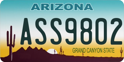 AZ license plate ASS9802