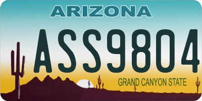 AZ license plate ASS9804