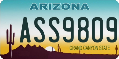 AZ license plate ASS9809