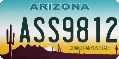 AZ license plate ASS9812
