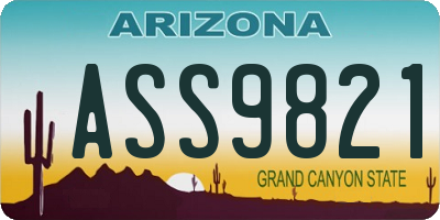 AZ license plate ASS9821