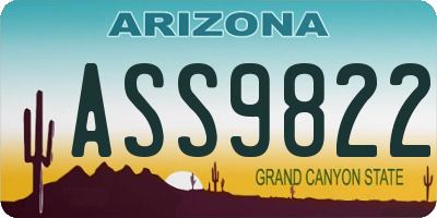 AZ license plate ASS9822