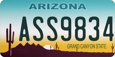 AZ license plate ASS9834