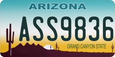 AZ license plate ASS9836