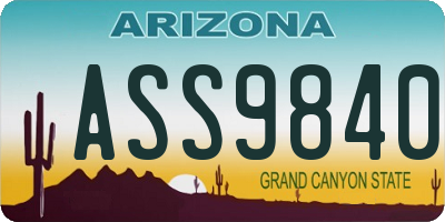 AZ license plate ASS9840