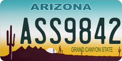 AZ license plate ASS9842