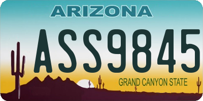 AZ license plate ASS9845