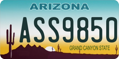 AZ license plate ASS9850