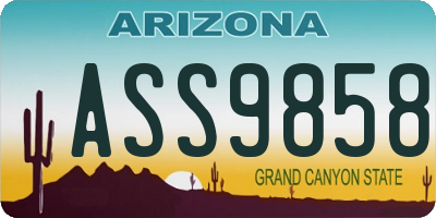 AZ license plate ASS9858