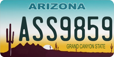 AZ license plate ASS9859