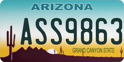 AZ license plate ASS9863