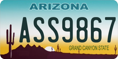 AZ license plate ASS9867
