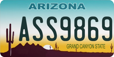 AZ license plate ASS9869