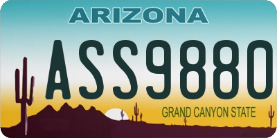 AZ license plate ASS9880