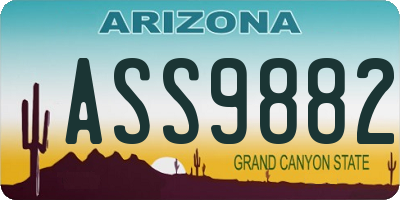 AZ license plate ASS9882