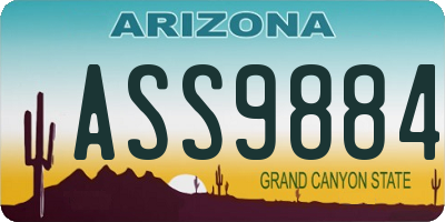 AZ license plate ASS9884