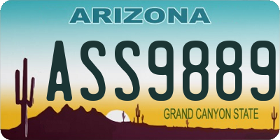 AZ license plate ASS9889