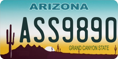 AZ license plate ASS9890