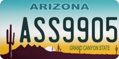 AZ license plate ASS9905
