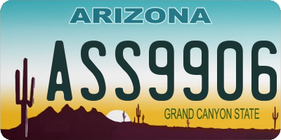 AZ license plate ASS9906
