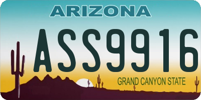 AZ license plate ASS9916