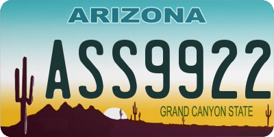 AZ license plate ASS9922