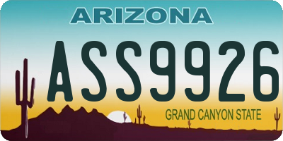 AZ license plate ASS9926