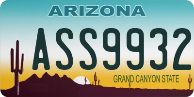 AZ license plate ASS9932