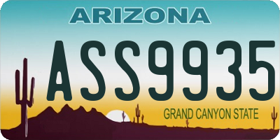 AZ license plate ASS9935