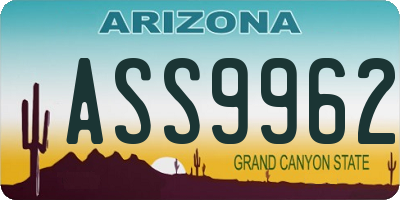 AZ license plate ASS9962