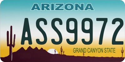 AZ license plate ASS9972